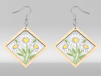 Floral Earring SVG Bundle Laser Cut File for xTool and Glowforge