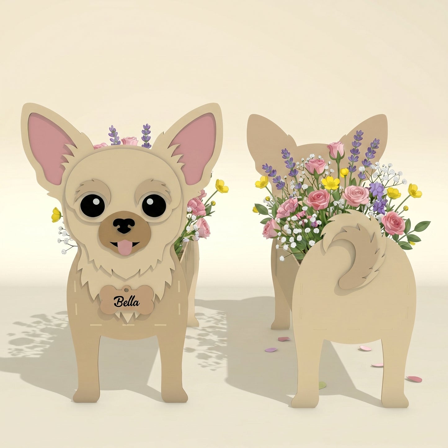 Personalized Dog Flower Vase SVG Bundle for Glowforge and LightBurn