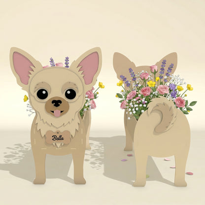 Personalized Dog Flower Vase SVG Bundle for Glowforge and LightBurn