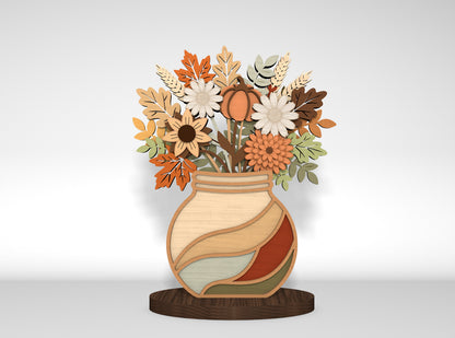 Fall Flower Vase SVG Bundle Glowforge xTool LightBurn