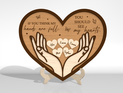 Mom Heart Hands SVG Bundle Mother's Day Laser Cut File for xTool and Glowforge