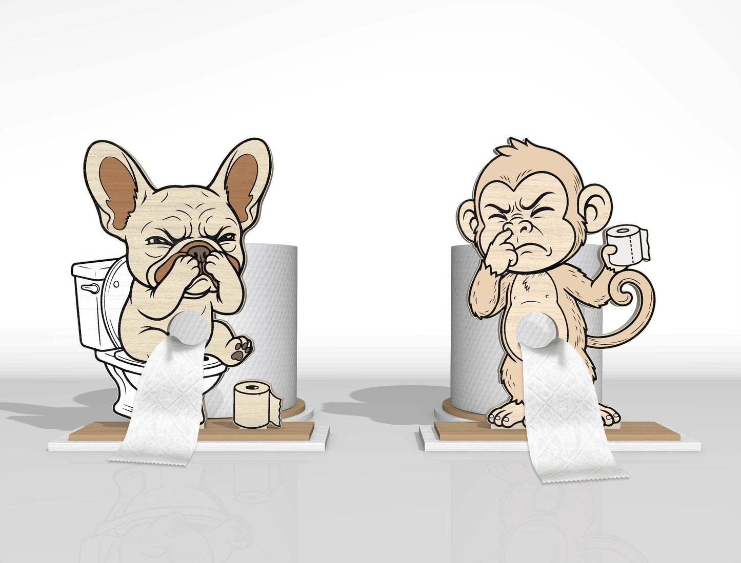 Animal Toilet Paper Holder SVG Bundle for Glowforge and LightBurn