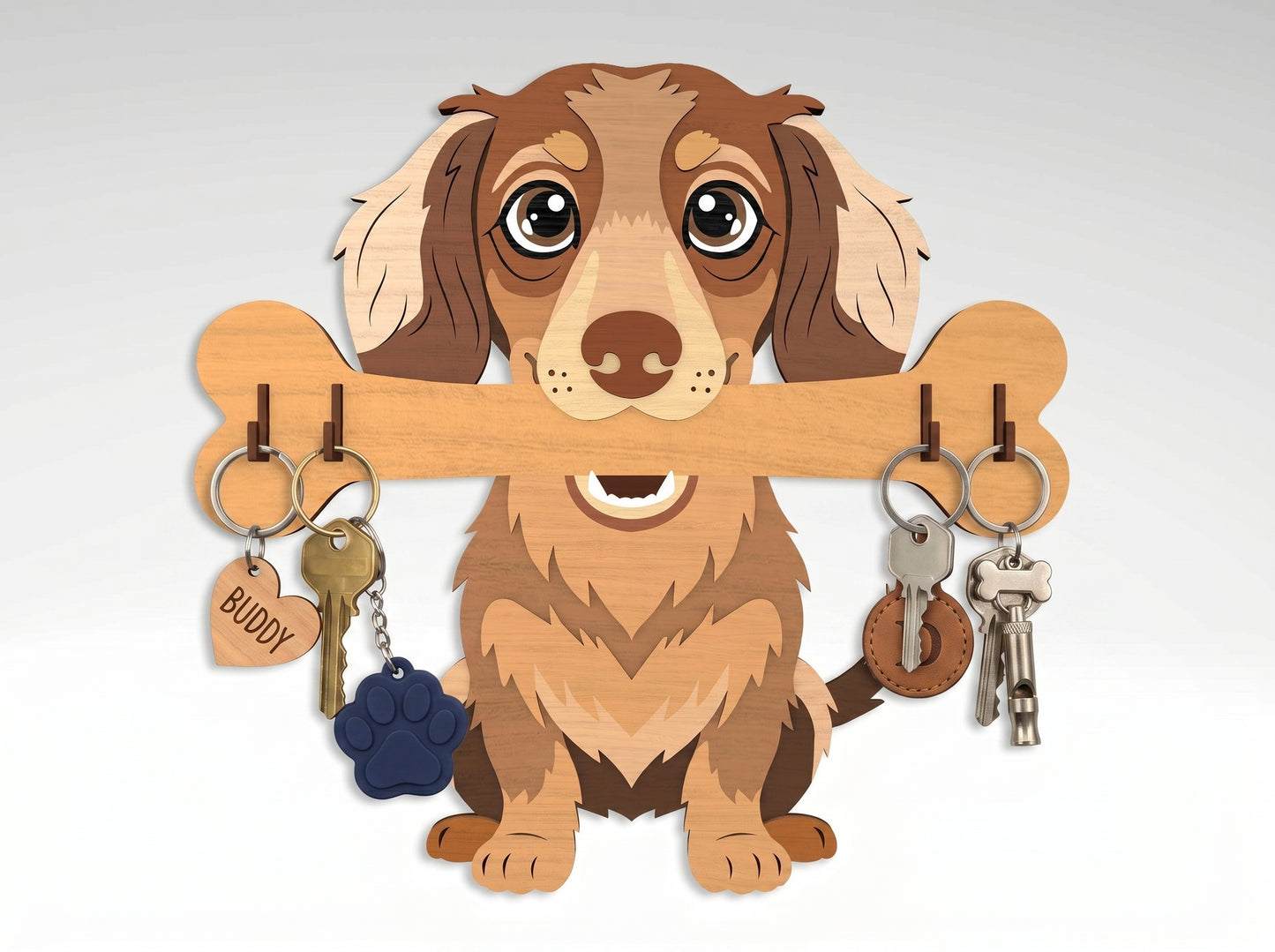 Dog Breed Key Holder SVG Bundle for Glowforge and LightBurn