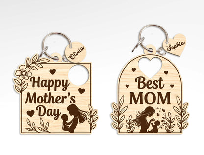 Mother's Day Keychain Gift SVG Bundle Laser Cut File for Glowforge and xTool