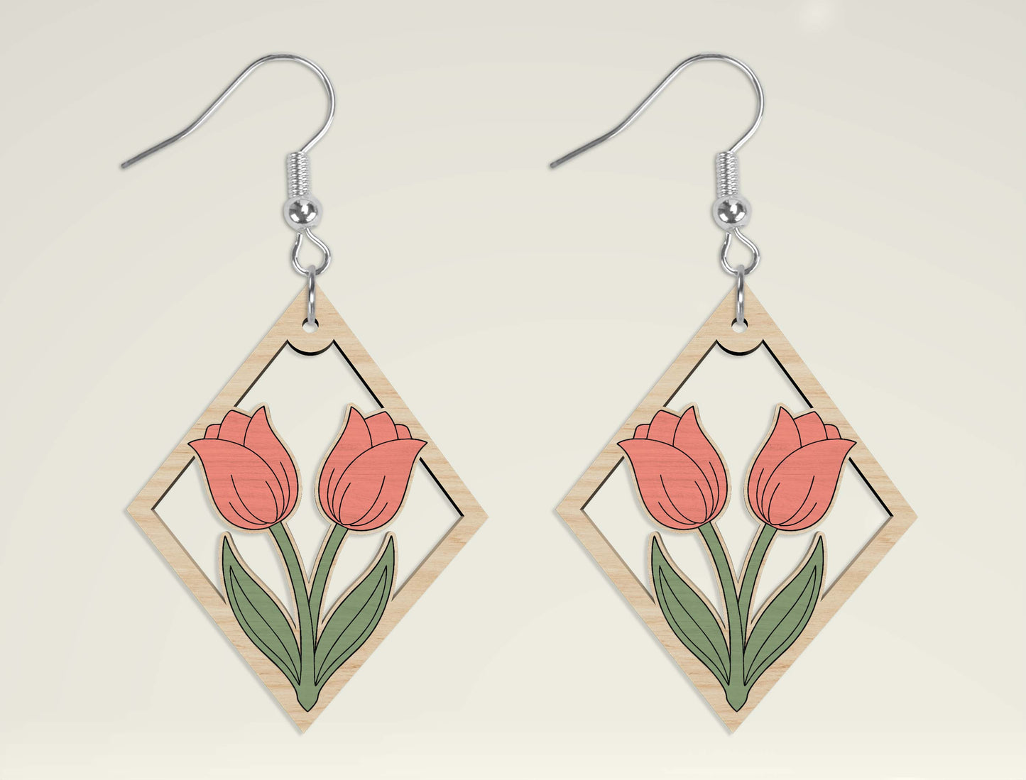 Floral Earring SVG Bundle Laser Cut File for xTool and Glowforge