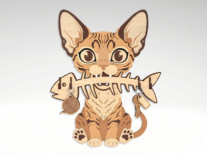 Cat Breed Key Holder SVG Bundle for xTool and Glowforge