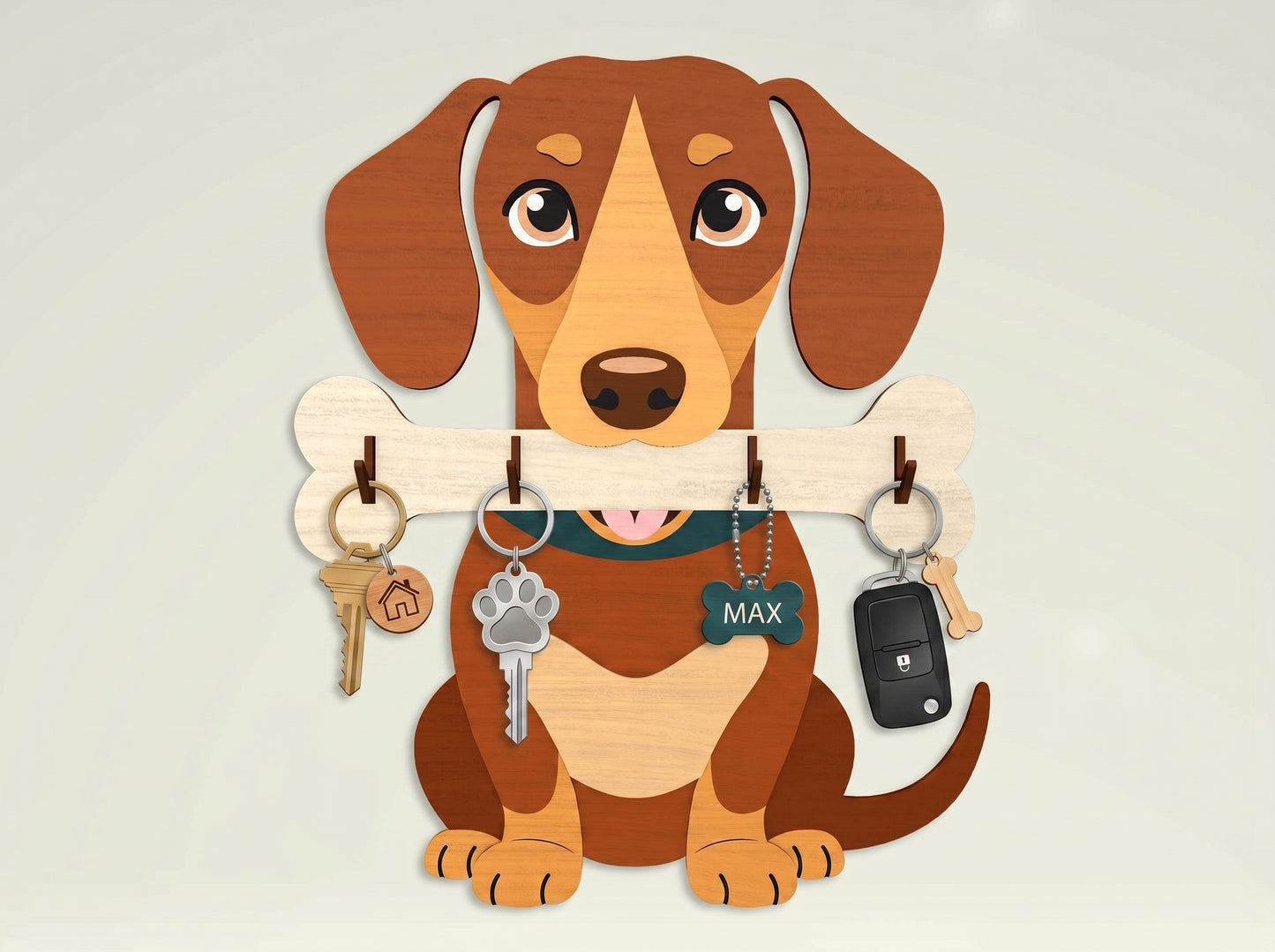 Personalized Dog Key Holder SVG Bundle for Glowforge and LightBurn
