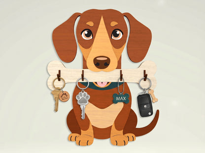 Personalized Dog Key Holder SVG Bundle for Glowforge and LightBurn