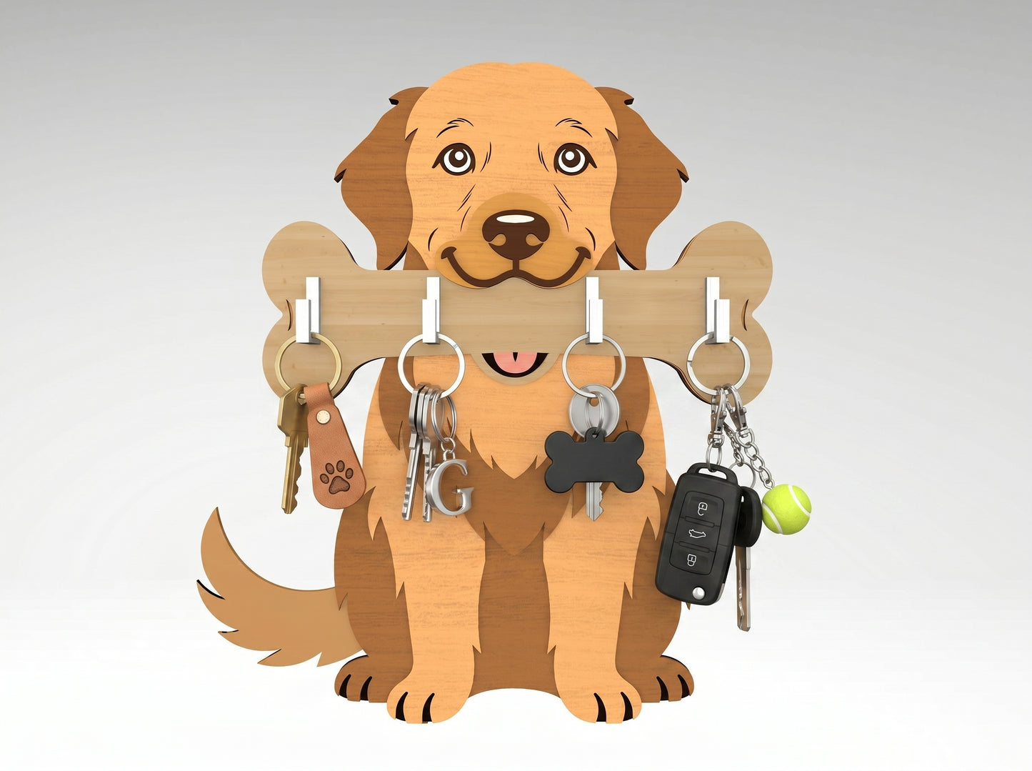 Dog Key Holder SVG Bundle for xTool, Glowforge, or LightBurn