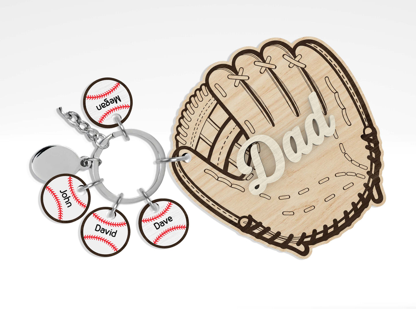 Personalized Dad Keychain SVG Bundle for Glowforge and LightBurn