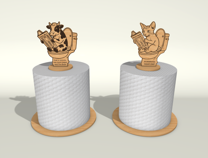 Toilet Paper Holder SVG Bundle for Glowforge and xTool