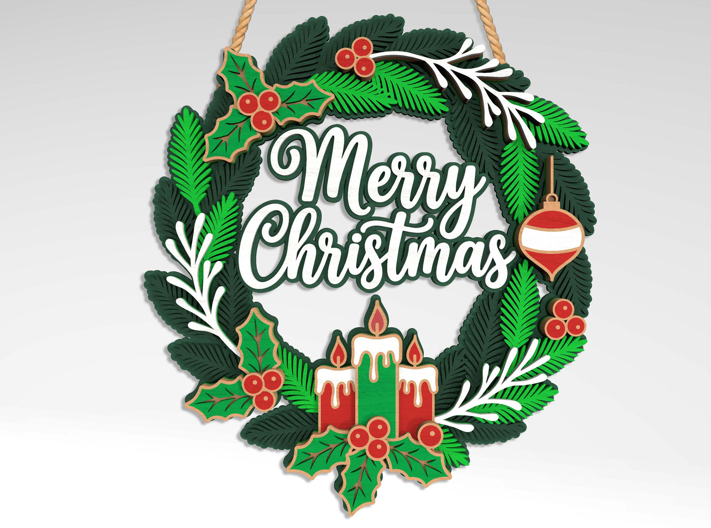 Holiday Wreath SVG Bundle 9 Designs for Glowforge xTool LightBurn