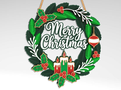 Holiday Wreath SVG Bundle 9 Designs for Glowforge xTool LightBurn