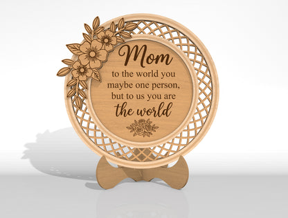 Mother Plaque SVG Bundle Laser Cut File for Glowforge and LightBurn