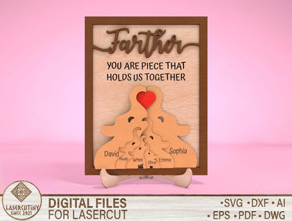 "You Are The Piece That Holds Us Together" Puzzle SVG for Glowforge