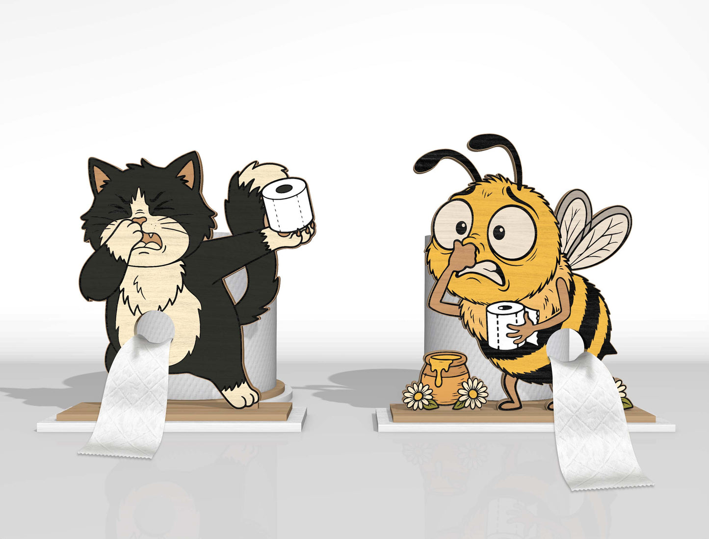 Animal Toilet Paper Holder SVG Bundle for Glowforge and LightBurn