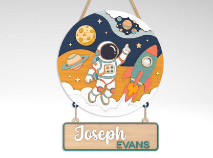 Personalized Space Nursery Sign SVG for Glowforge and LightBurn