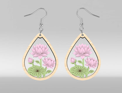 Floral Earring SVG Bundle Laser Cut File for xTool and Glowforge