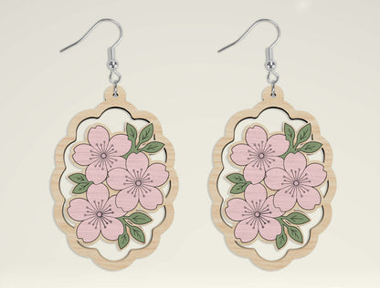 Floral Earring SVG Bundle Laser Cut File for xTool and Glowforge