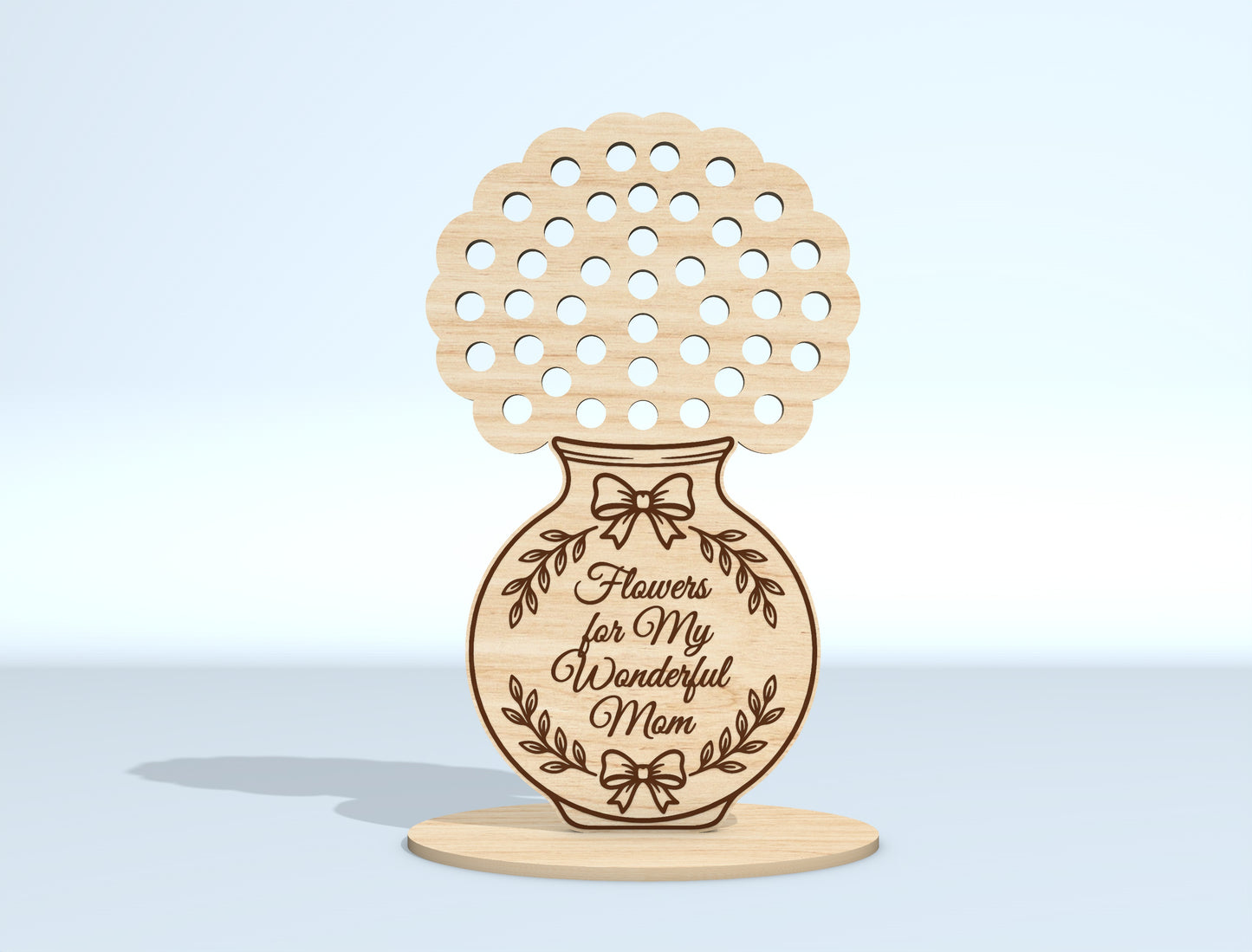 Mother's Day Flower Holder SVG Bundle Freestanding Floral Laser Cut File for LightBurn and xTool