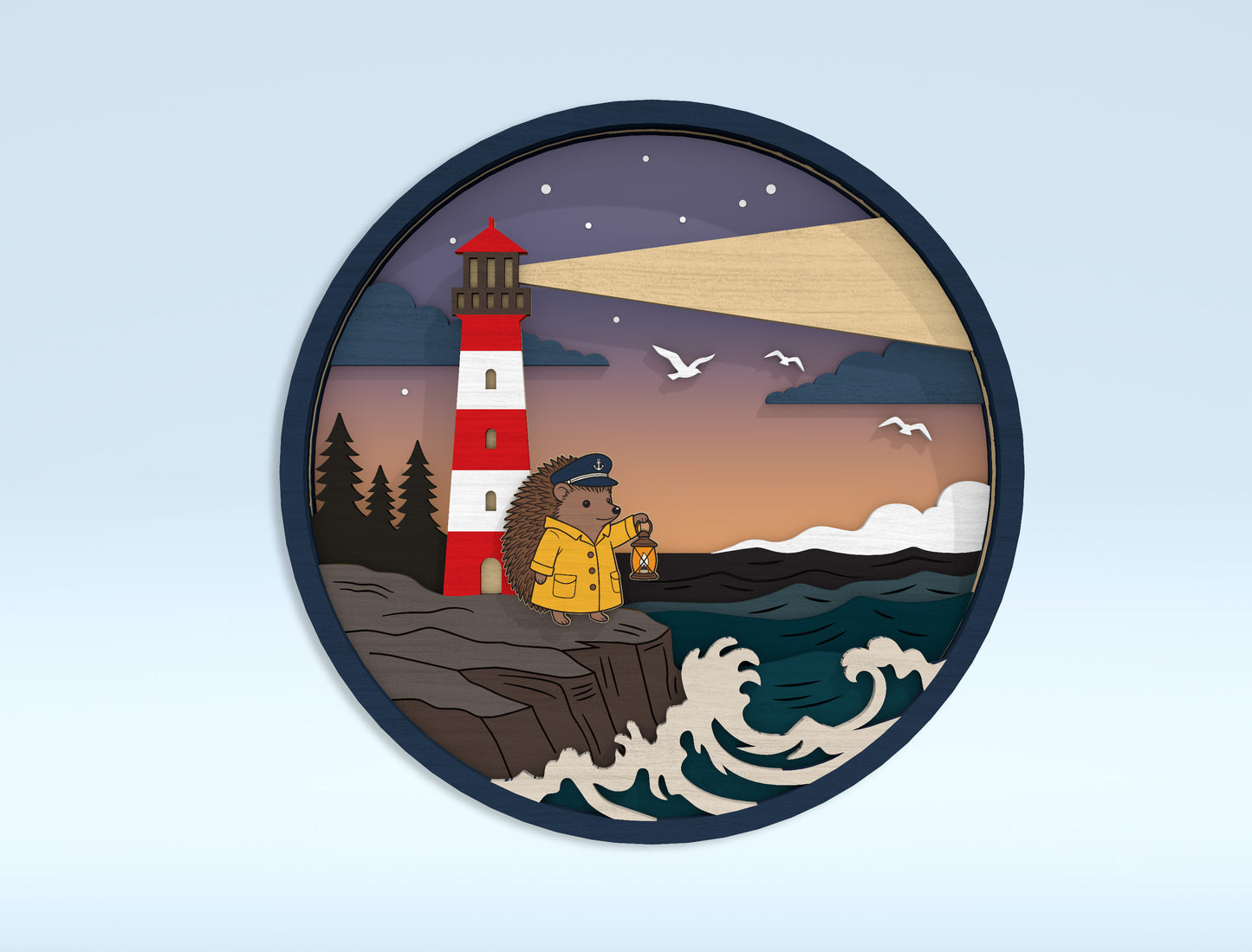 Multilayer Coastal Animal SVG Bundle Laser Cut File for LightBurn