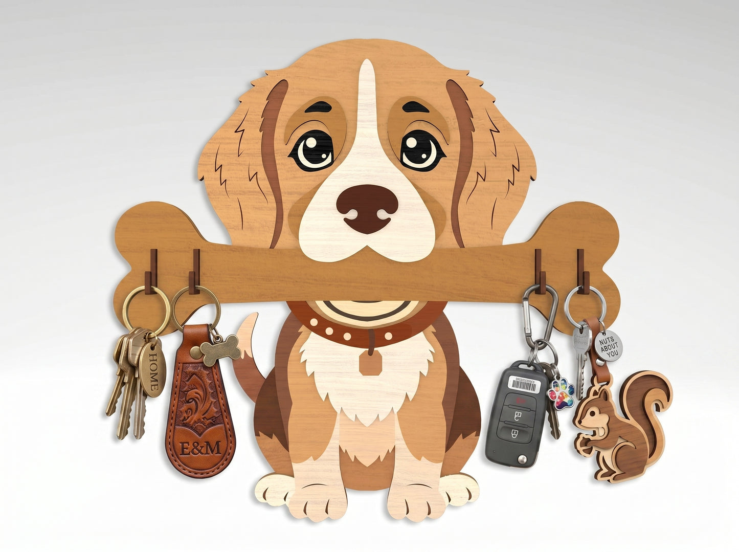 Dog Breed Key Holder SVG Bundle for Glowforge and LightBurn