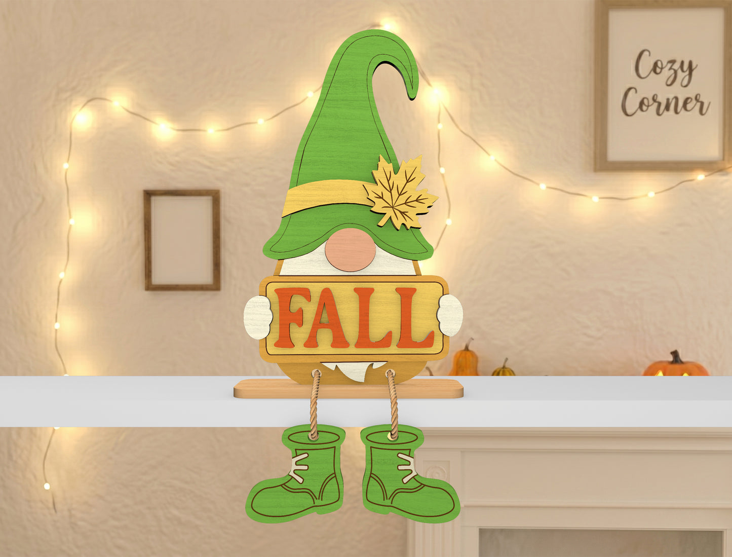 Fall Gnome Shelf Sitter SVG Bundle for Glowforge xTool LightBurn 10 Designs