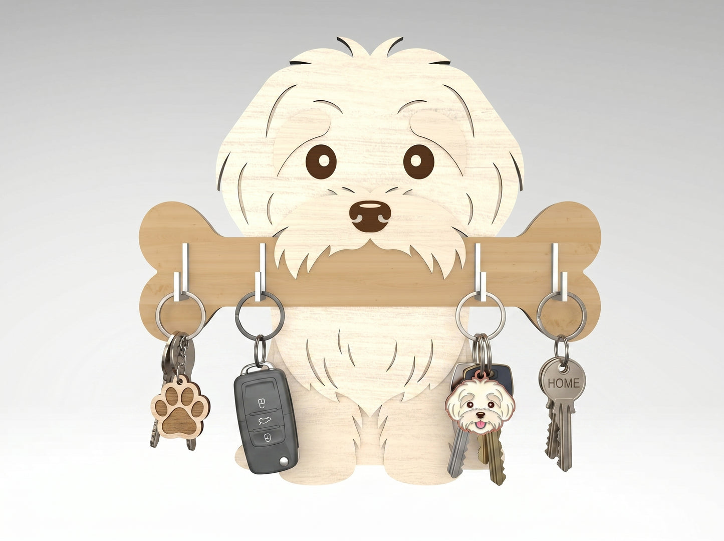Dog Key Holder SVG Bundle for xTool, Glowforge, or LightBurn