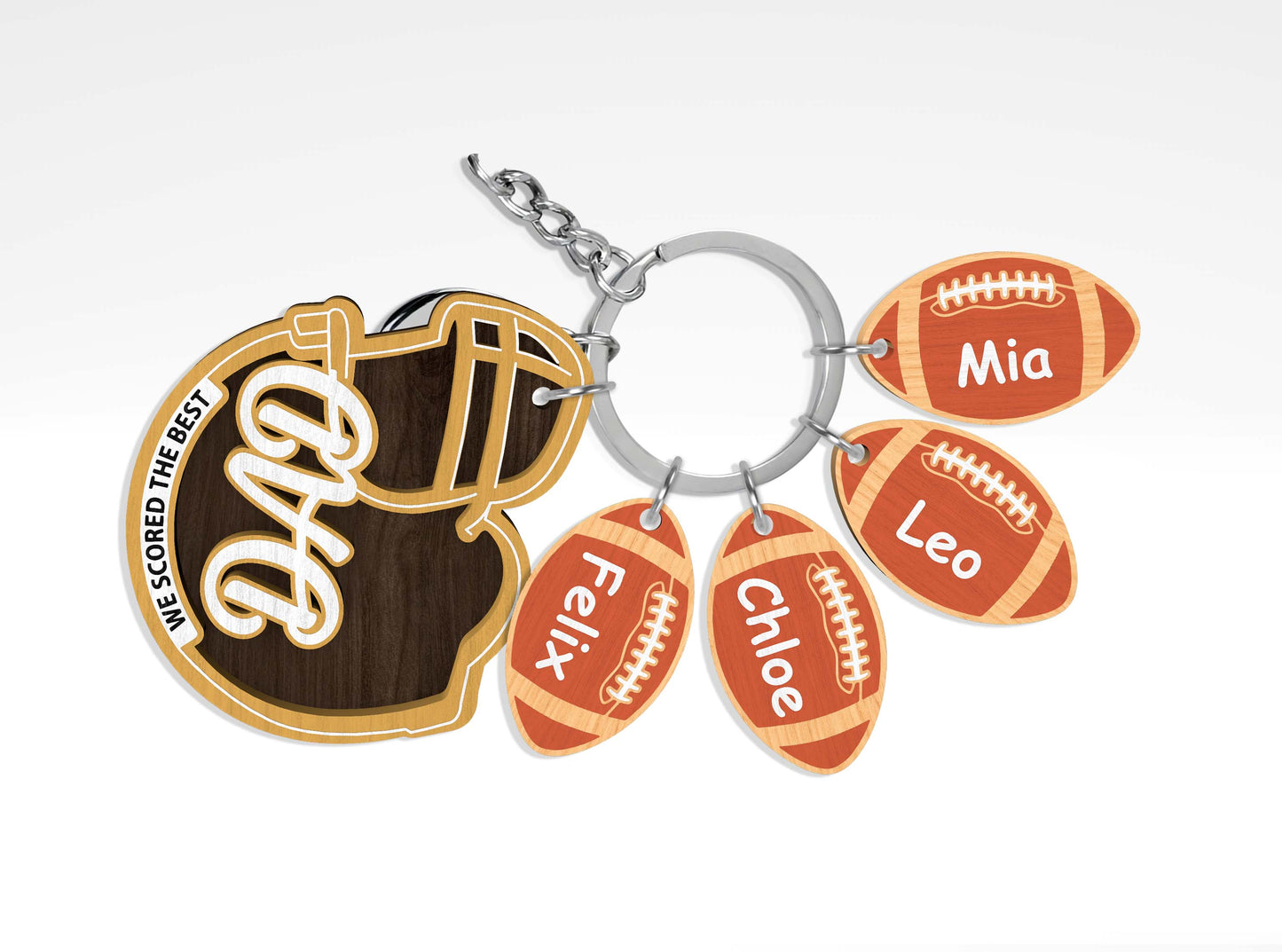 Personalized Dad Keychain SVG Bundle for Glowforge and LightBurn