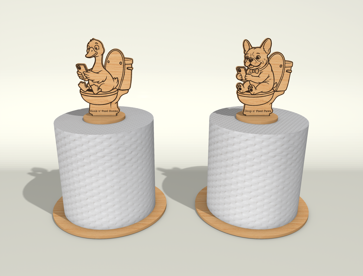 Toilet Paper Holder SVG Bundle for Glowforge and xTool