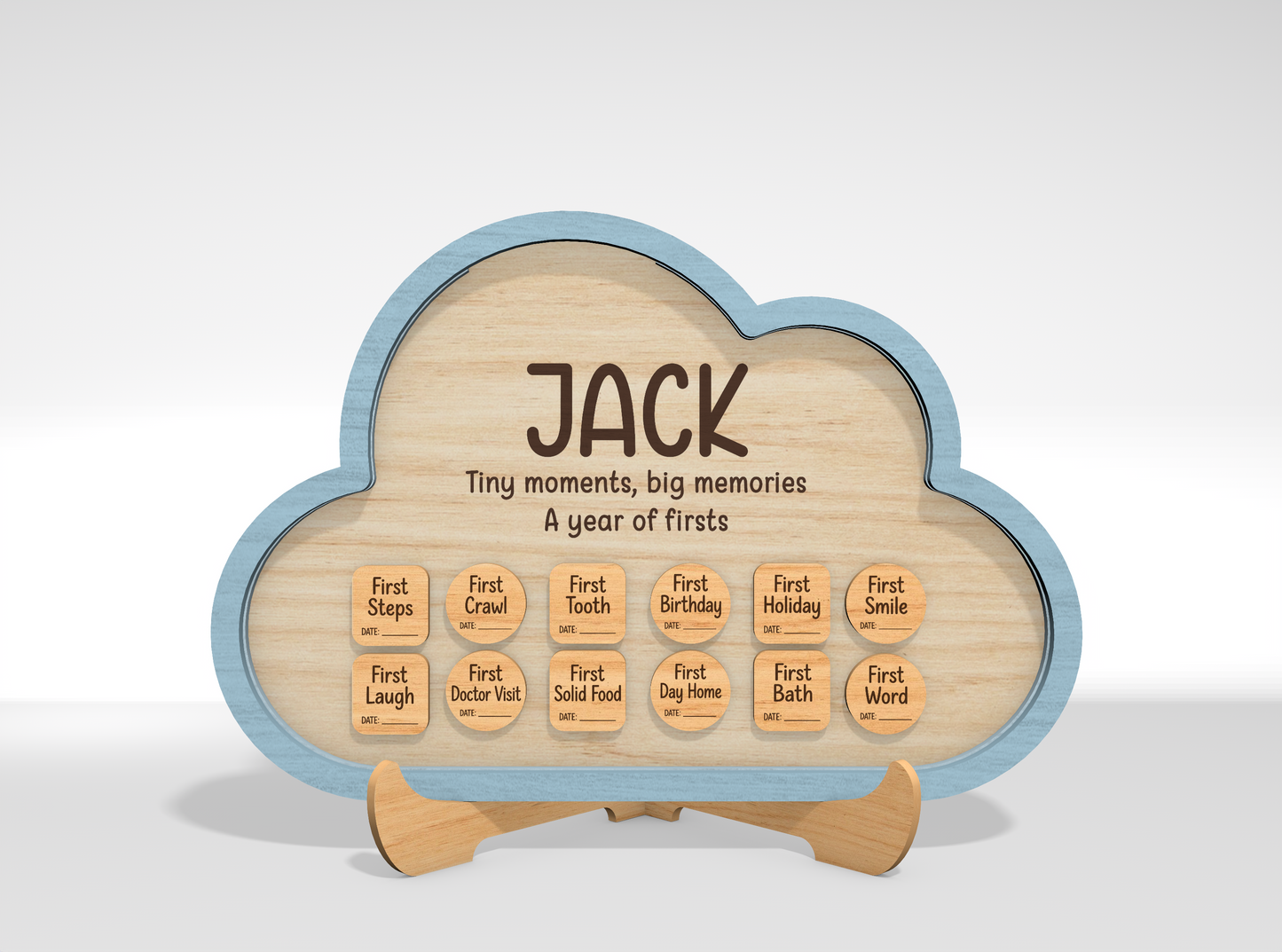 Baby Milestone Memory Bank SVG Laser Cut File for Glowforge