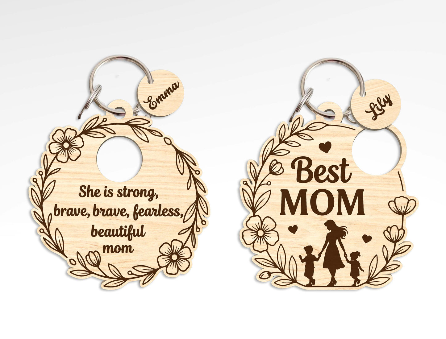Mother's Day Keychain Gift SVG Bundle Laser Cut File for Glowforge and xTool