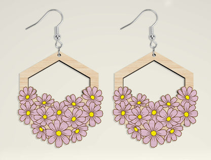 Floral Teardrop Earring SVG Bundle for Glowforge and LightBurn