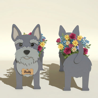 Personalized Dog Flower Vase SVG Bundle for Glowforge and LightBurn