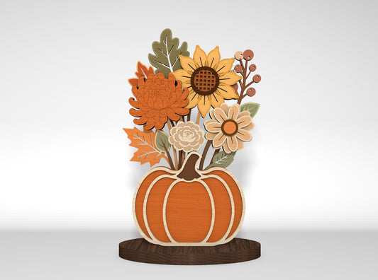 Fall Flower Vase SVG Bundle Glowforge xTool LightBurn
