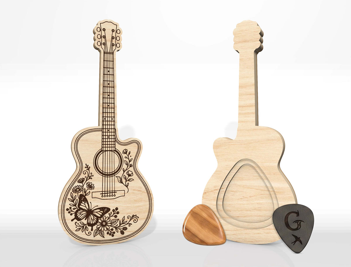 Guitar Pick Holder SVG Bundle 12 Laser Cut Designs