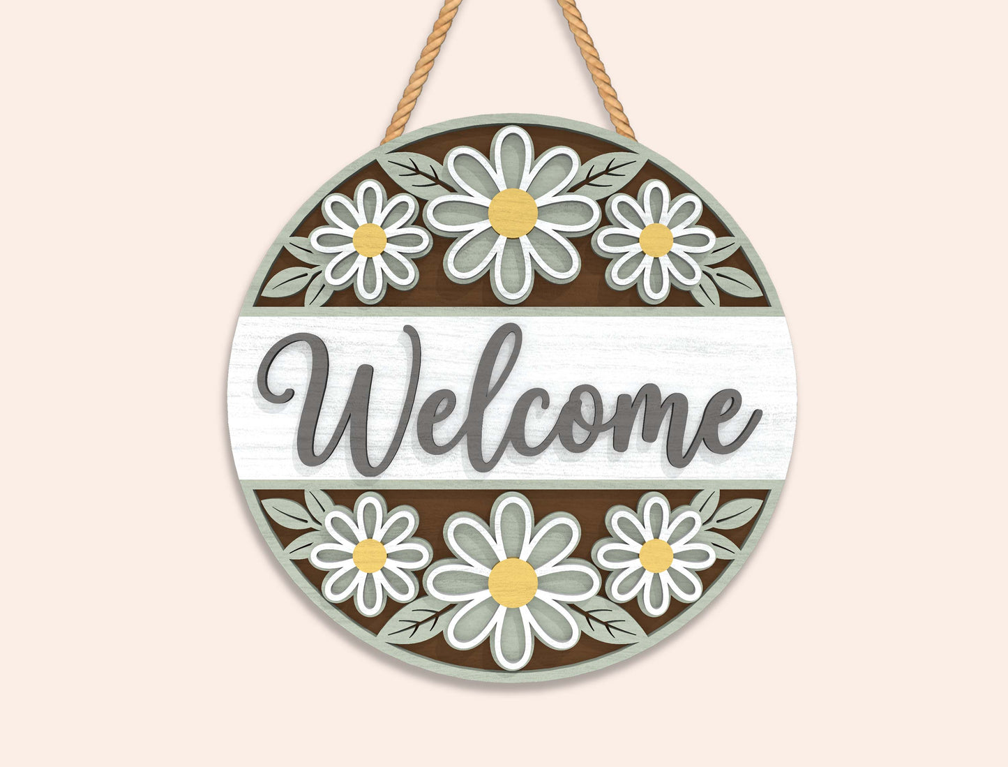 Floral Welcome Door Hanger SVG Bundle 10 Designs for Glowforge and xTool