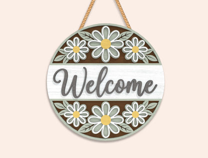 Floral Welcome Door Hanger SVG Bundle 10 Designs for Glowforge and xTool