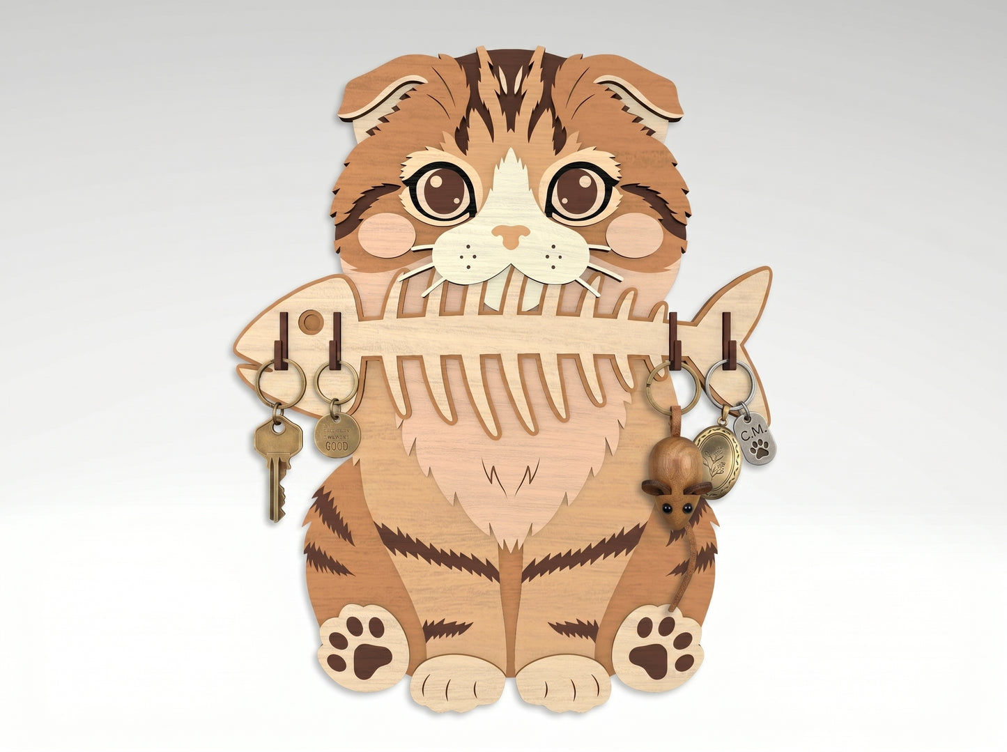 Cat Breed Key Holder SVG Bundle for xTool and Glowforge