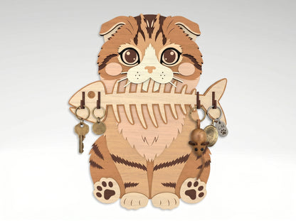 Cat Breed Key Holder SVG Bundle for xTool and Glowforge
