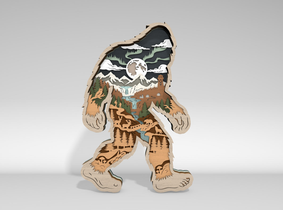 Bigfoot SVG Bundle Layered Forest Sasquatch Laser Cut Designs