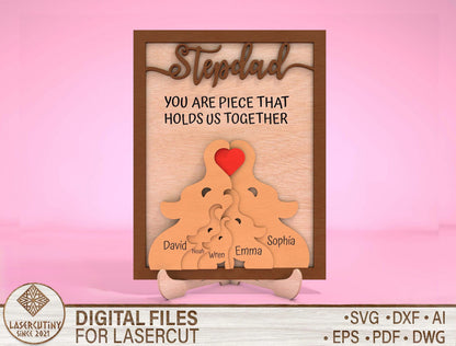 "You Are The Piece That Holds Us Together" Puzzle SVG for Glowforge