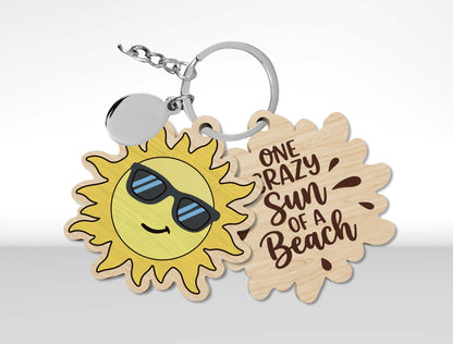 Summer Beach Keychain SVG Bundle Laser Cut File for Glowforge and xTool