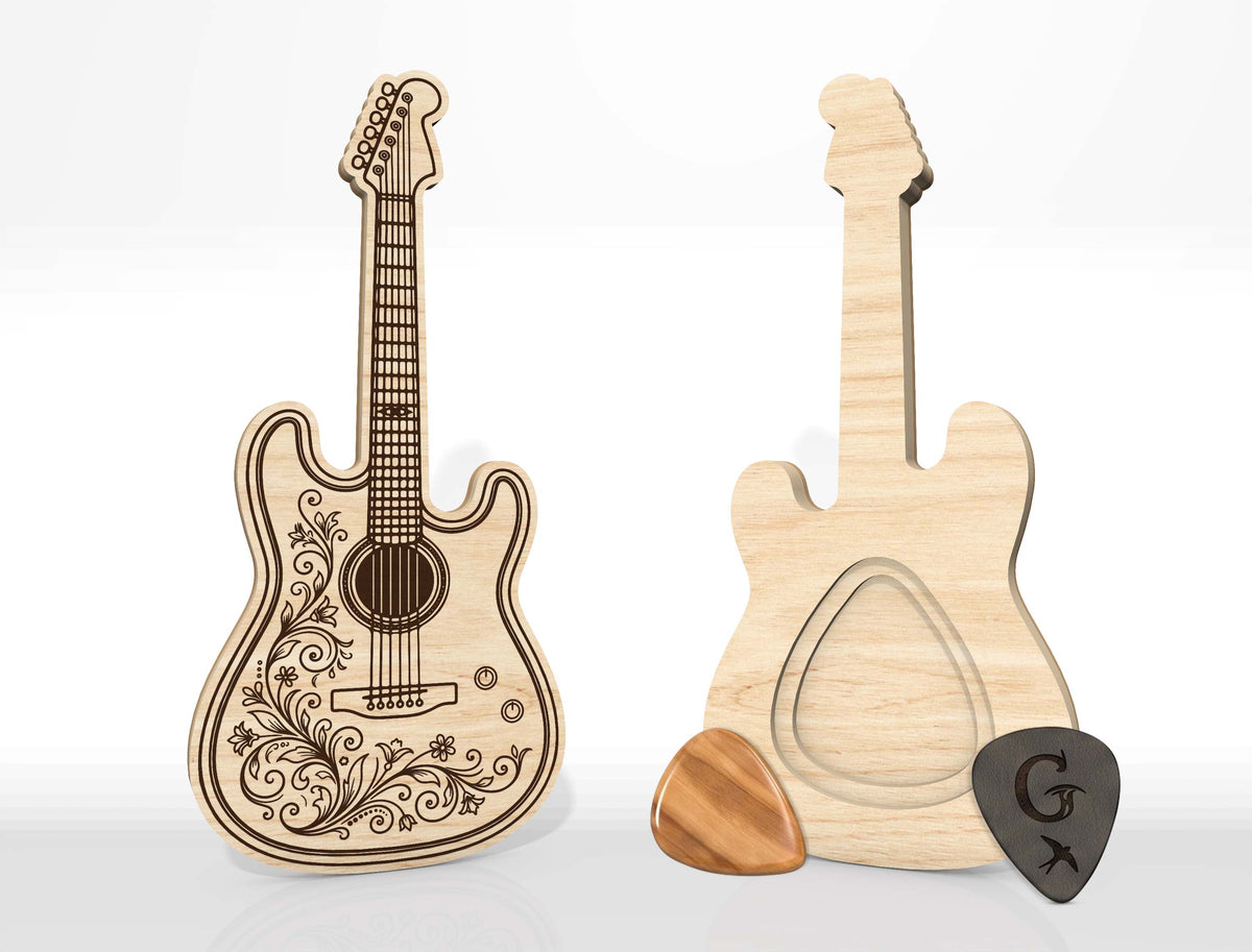 Guitar Pick Holder SVG Bundle 12 Laser Cut Designs