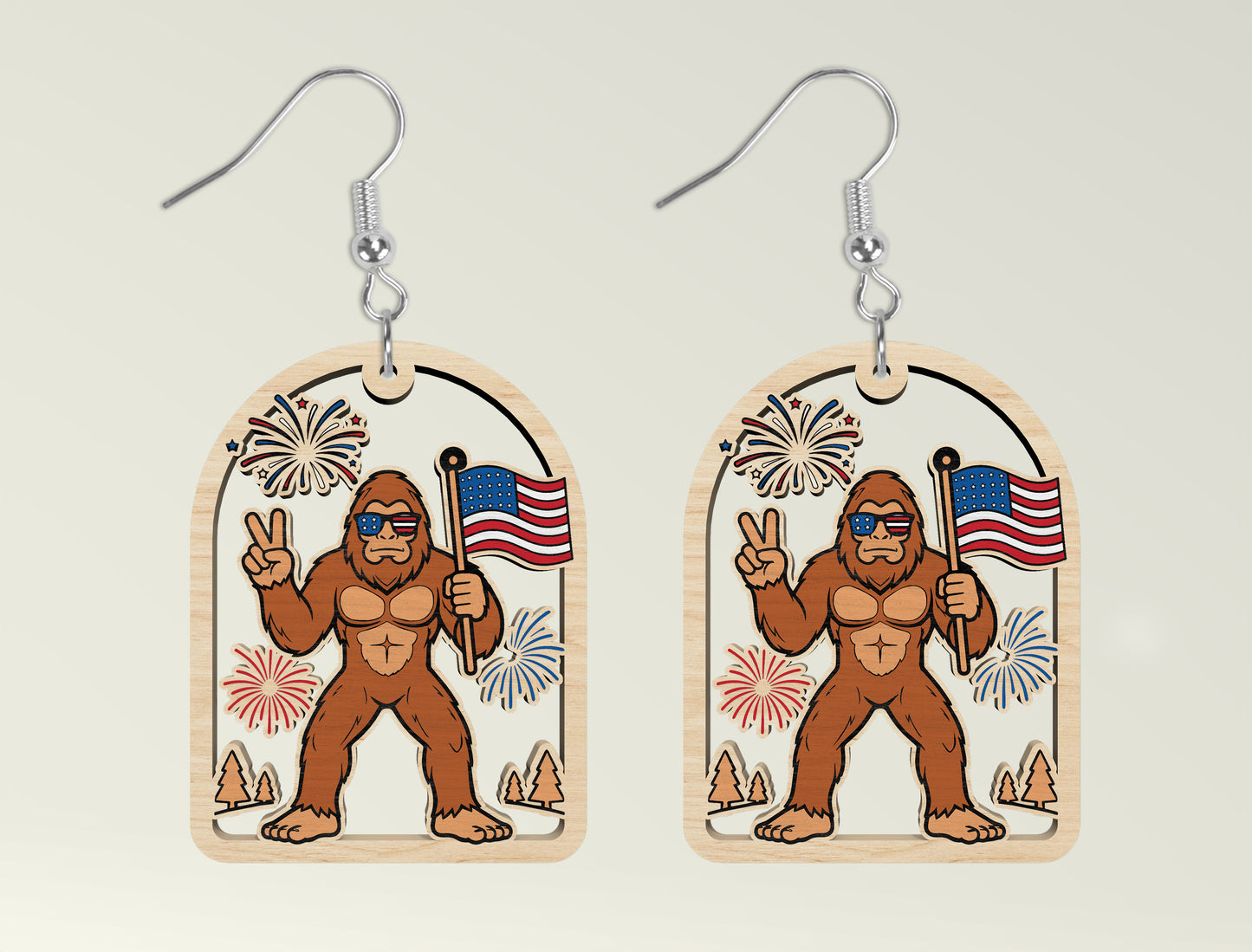 Patriotic Teardrop Earring SVG Bundle Laser Cut File for Glowforge