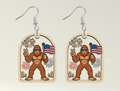 Patriotic Teardrop Earring SVG Bundle Laser Cut File for Glowforge