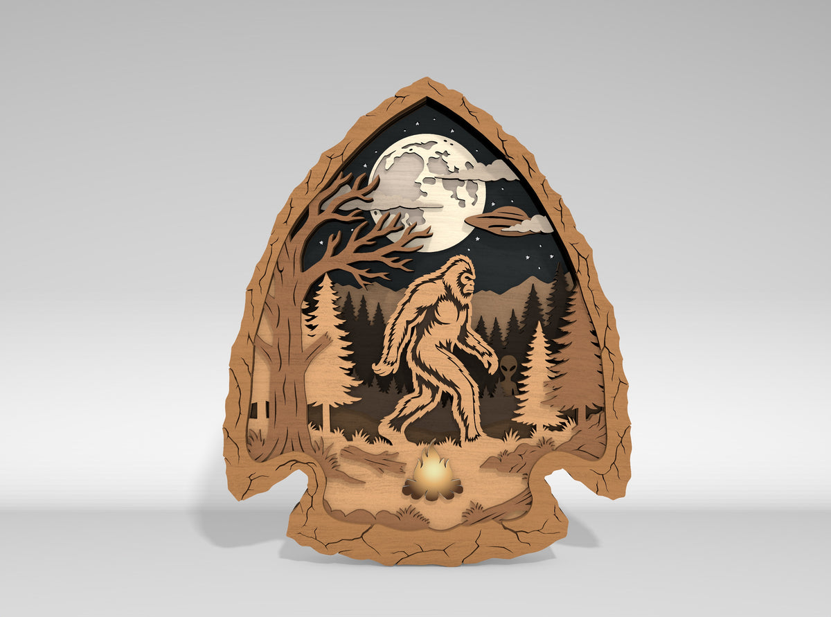 Bigfoot SVG Bundle Layered Forest Sasquatch Laser Cut Designs