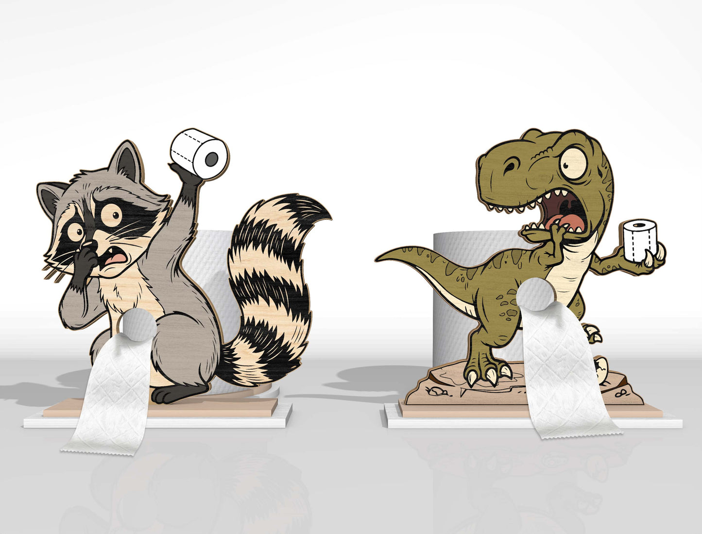 Animal Toilet Paper Holder SVG Bundle for Glowforge and LightBurn