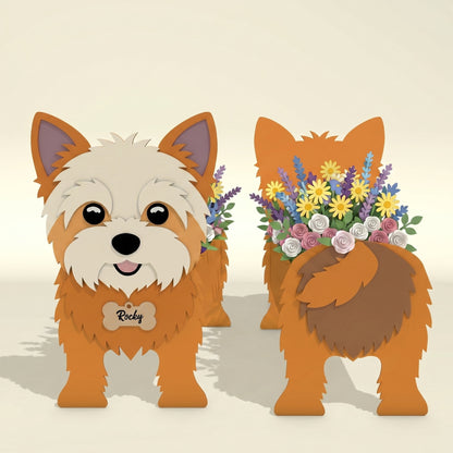 Personalized Dog Flower Vase SVG Bundle for Glowforge and LightBurn