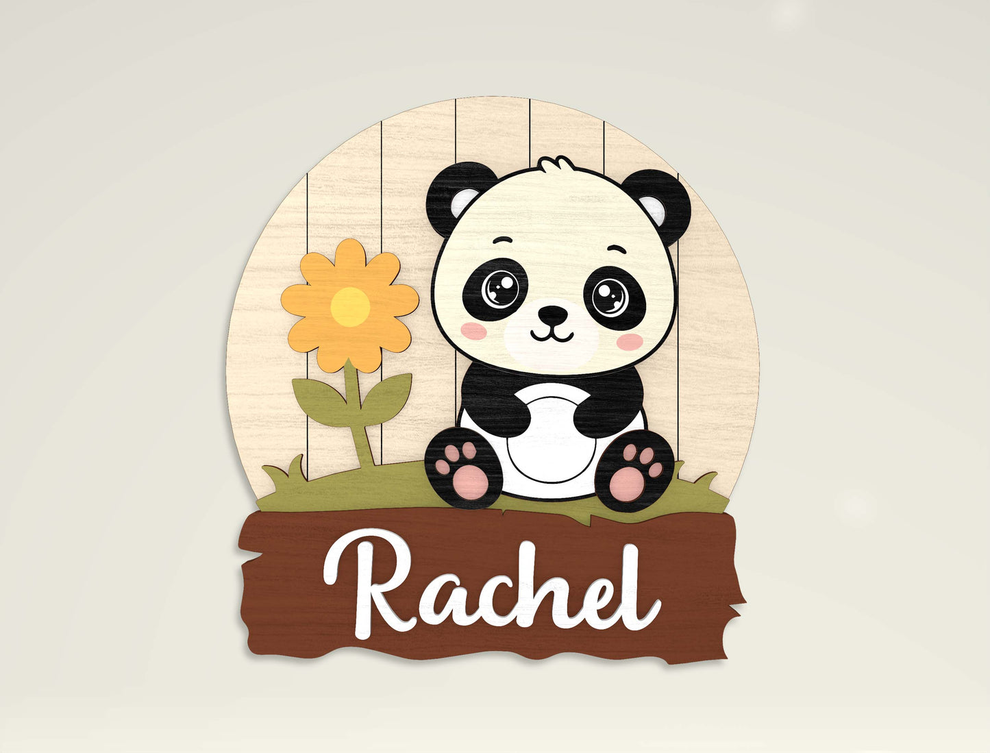 Personalized Cute Animal Name Sign SVG for Glowforge and LightBurn